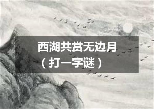 西湖共赏无边月（打一字谜）