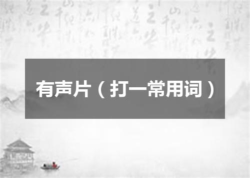 有声片（打一常用词）