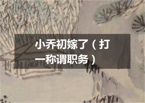 小乔初嫁了（打一称谓职务）