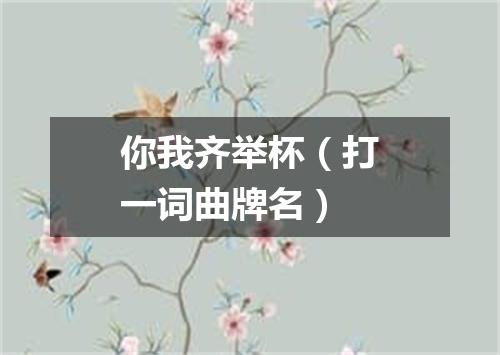 你我齐举杯（打一词曲牌名）