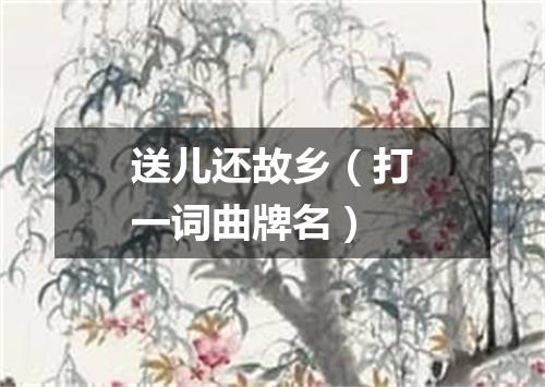 送儿还故乡（打一词曲牌名）