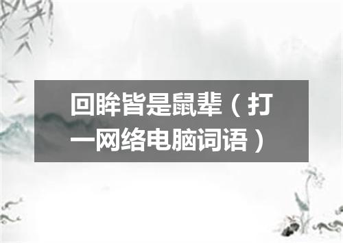 回眸皆是鼠辈（打一网络电脑词语）