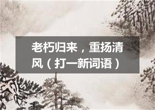 老朽归来，重扬清风（打一新词语）