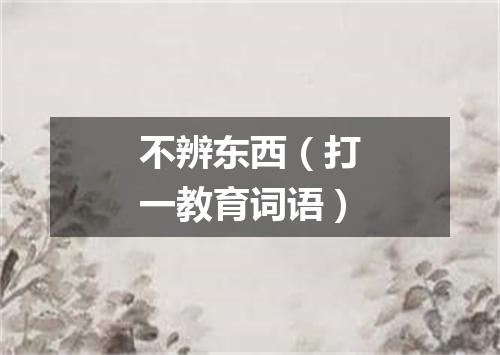 不辨东西（打一教育词语）