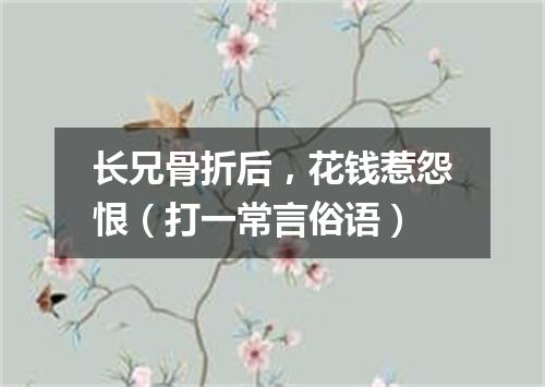 长兄骨折后，花钱惹怨恨（打一常言俗语）