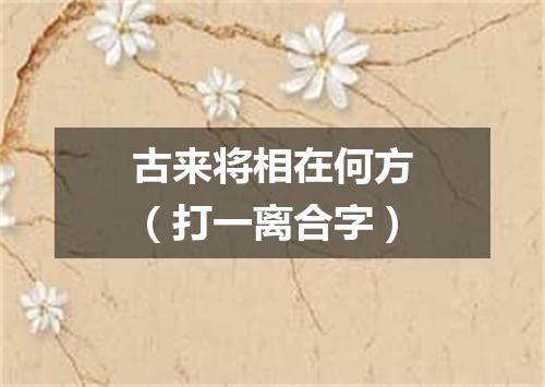 古来将相在何方（打一离合字）