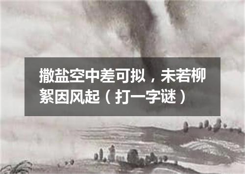 撒盐空中差可拟，未若柳絮因风起（打一字谜）