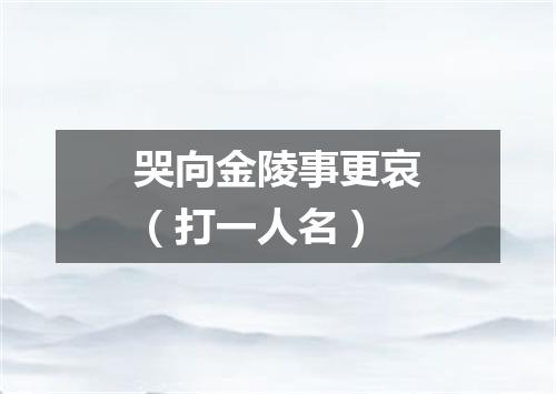 哭向金陵事更哀（打一人名）