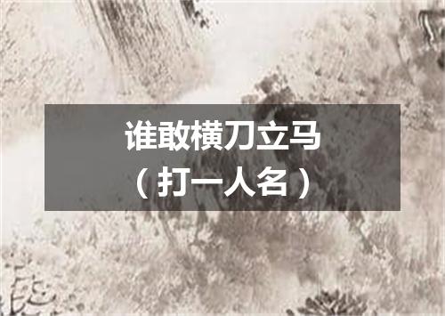谁敢横刀立马（打一人名）