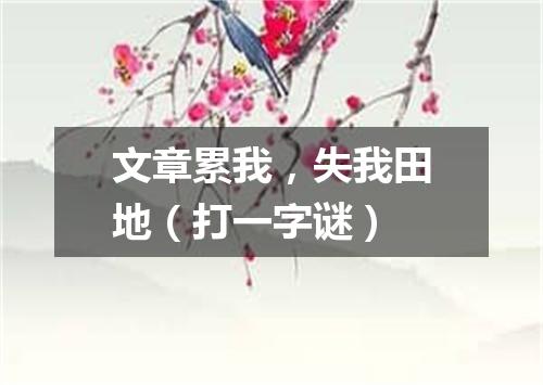 文章累我，失我田地（打一字谜）