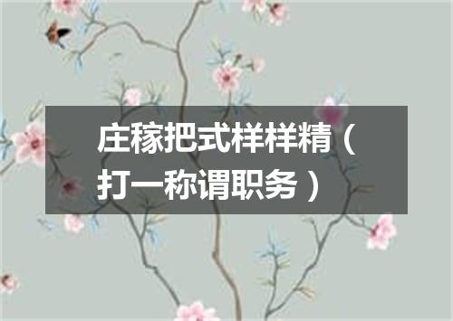 庄稼把式样样精（打一称谓职务）