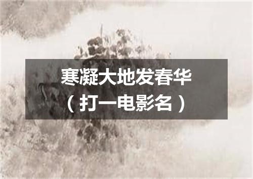 寒凝大地发春华（打一电影名）