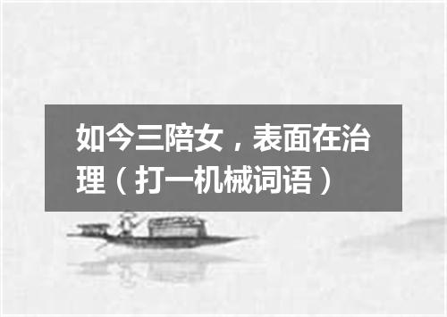 如今三陪女，表面在治理（打一机械词语）