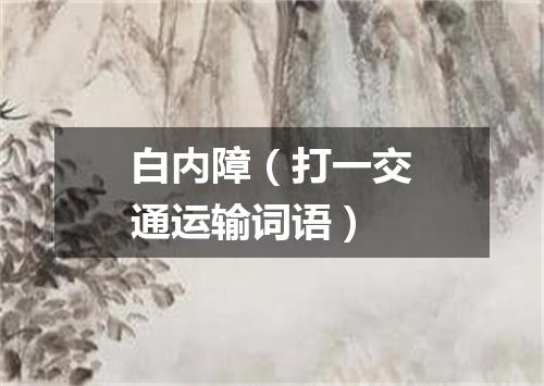 白内障（打一交通运输词语）