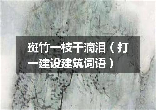 斑竹一枝千滴泪（打一建设建筑词语）