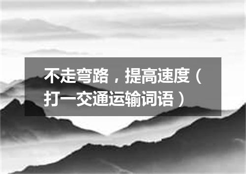 不走弯路，提高速度（打一交通运输词语）