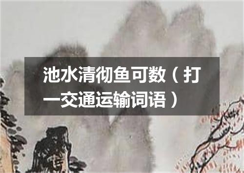 池水清彻鱼可数（打一交通运输词语）