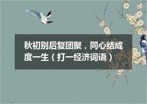 秋初别后复团聚，同心结成度一生（打一经济词语）