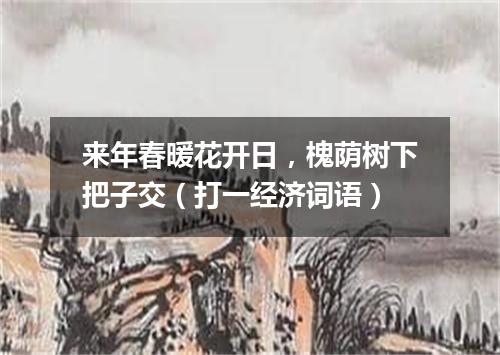 来年春暖花开日，槐荫树下把子交（打一经济词语）