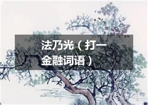 法乃光（打一金融词语）