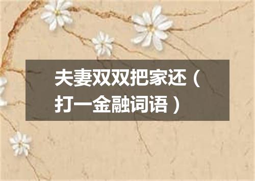夫妻双双把家还（打一金融词语）