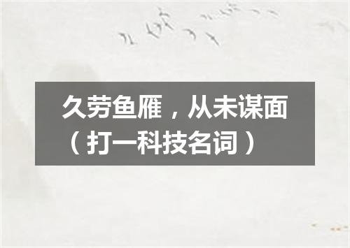 久劳鱼雁，从未谋面（打一科技名词）