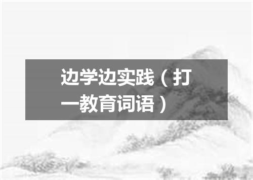 边学边实践（打一教育词语）