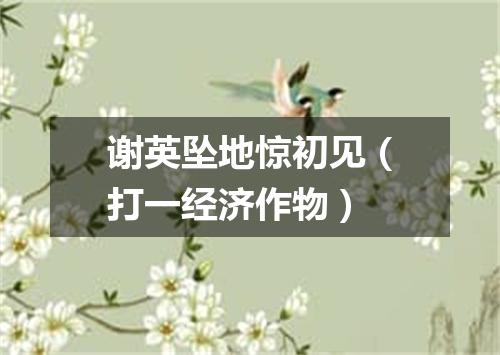 谢英坠地惊初见（打一经济作物）