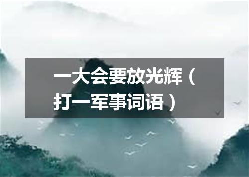 一大会要放光辉（打一军事词语）