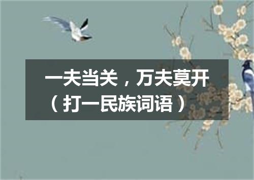 一夫当关，万夫莫开（打一民族词语）