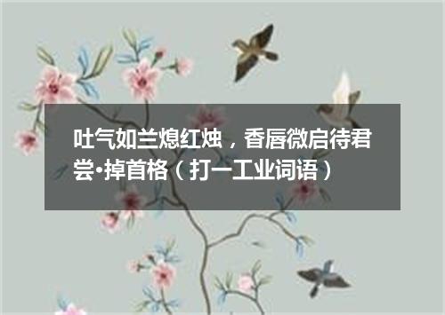 吐气如兰熄红烛，香唇微启待君尝·掉首格（打一工业词语）