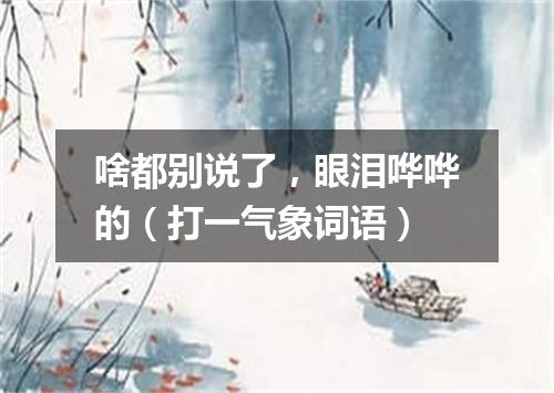 啥都别说了，眼泪哗哗的（打一气象词语）
