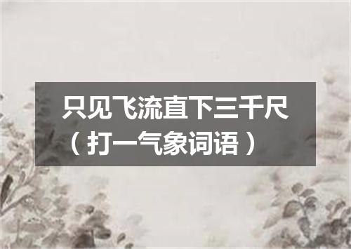 只见飞流直下三千尺（打一气象词语）