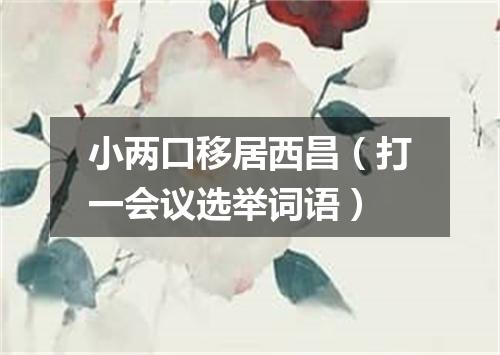 小两口移居西昌（打一会议选举词语）