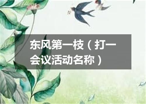 东风第一枝（打一会议活动名称）