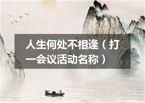 人生何处不相逢（打一会议活动名称）