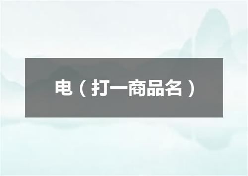 电（打一商品名）