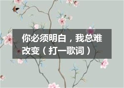 你必须明白，我总难改变（打一歌词）