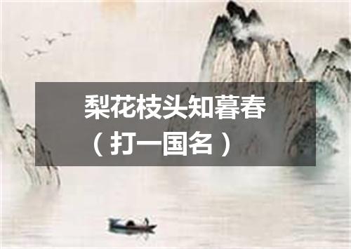 梨花枝头知暮春（打一国名）
