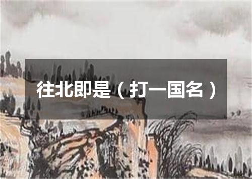 往北即是（打一国名）