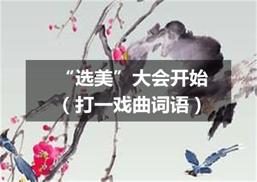 “选美”大会开始（打一戏曲词语）