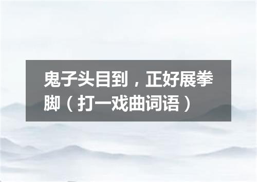 鬼子头目到，正好展拳脚（打一戏曲词语）