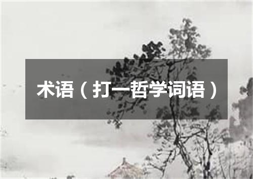 术语（打一哲学词语）