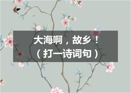 大海啊，故乡！（打一诗词句）