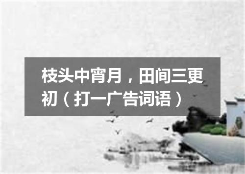 枝头中宵月，田间三更初（打一广告词语）
