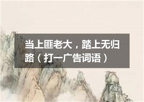 当上匪老大，踏上无归路（打一广告词语）
