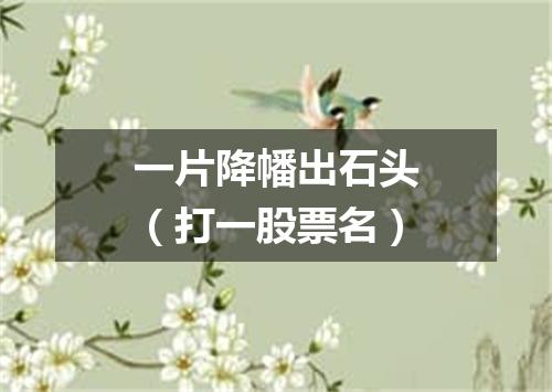 一片降幡出石头（打一股票名）