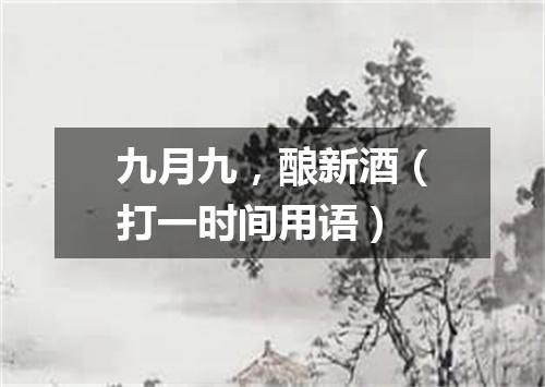 九月九，酿新酒（打一时间用语）