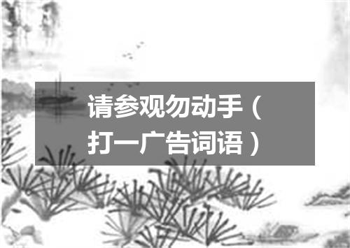 请参观勿动手（打一广告词语）