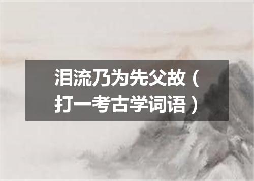 泪流乃为先父故（打一考古学词语）